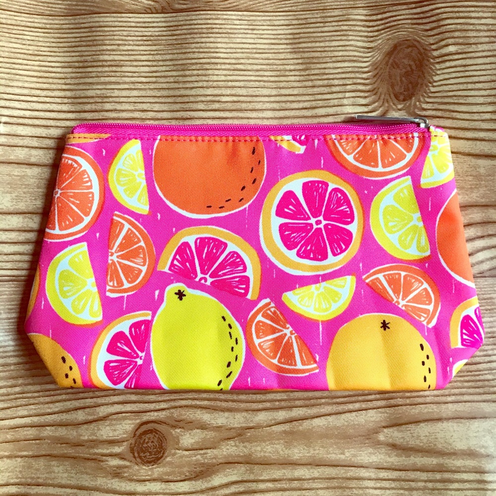 New Hot pink lemons makeup bag